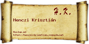 Henczi Krisztián névjegykártya